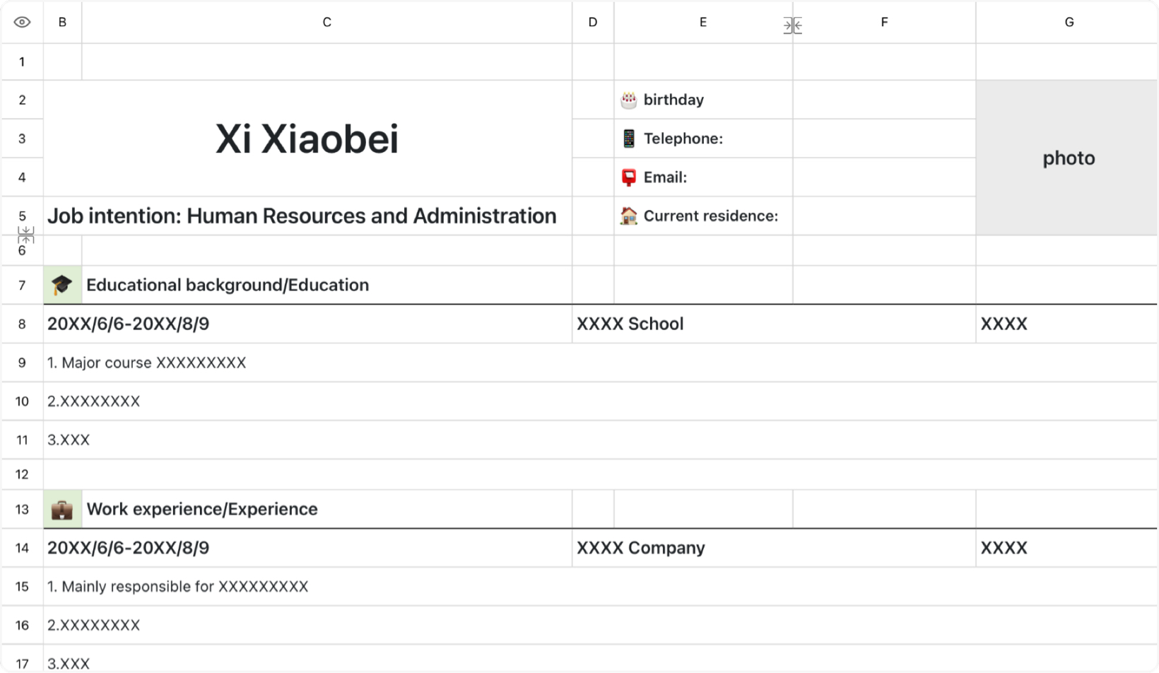 General Resume